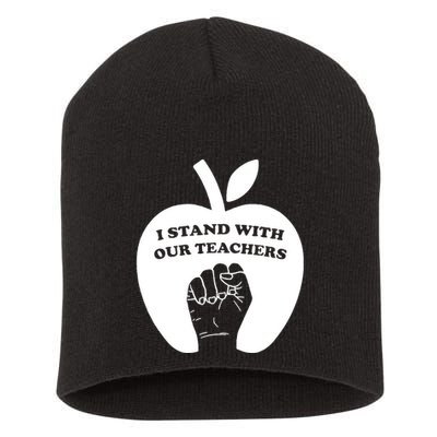 I Stand With Our Teachers & Stand Against Book Banning! Short Acrylic Beanie