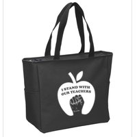 I Stand With Our Teachers & Stand Against Book Banning! Zip Tote Bag