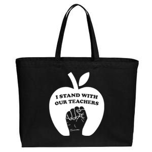 I Stand With Our Teachers & Stand Against Book Banning! Cotton Canvas Jumbo Tote