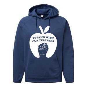 I Stand With Our Teachers & Stand Against Book Banning! Performance Fleece Hoodie