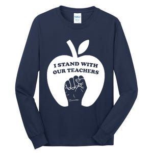 I Stand With Our Teachers & Stand Against Book Banning! Tall Long Sleeve T-Shirt