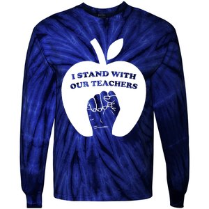 I Stand With Our Teachers & Stand Against Book Banning! Tie-Dye Long Sleeve Shirt