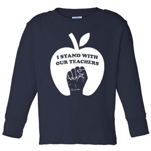 I Stand With Our Teachers & Stand Against Book Banning! Toddler Long Sleeve Shirt