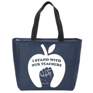 I Stand With Our Teachers & Stand Against Book Banning! Zip Tote Bag