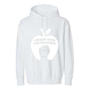 I Stand With Our Teachers & Stand Against Book Banning! Garment-Dyed Fleece Hoodie