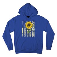 I Stand With Trump 2024 Vintage Us Flag With Sunflower Gift Hoodie