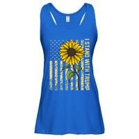 I Stand With Trump 2024 Vintage Us Flag With Sunflower Gift Ladies Essential Flowy Tank