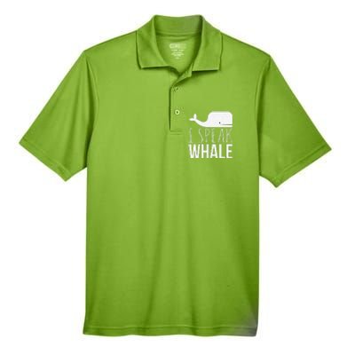 I Speak Whale Funny Animal Lover Cute Language Whale Art Men's Origin Performance Pique Polo