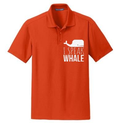 I Speak Whale Funny Animal Lover Cute Language Whale Art Dry Zone Grid Polo