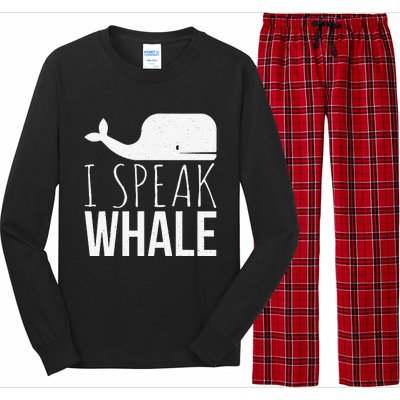 I Speak Whale Funny Animal Lover Cute Language Whale Art Long Sleeve Pajama Set