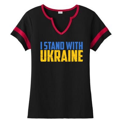 I Stand With Ukraine Support Ukraine Ladies Halftime Notch Neck Tee