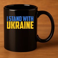 I Stand With Ukraine Support Ukraine 11oz C Handle Ceramic Mug