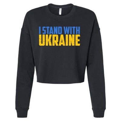 I Stand With Ukraine Support Ukraine Cropped Pullover Crew