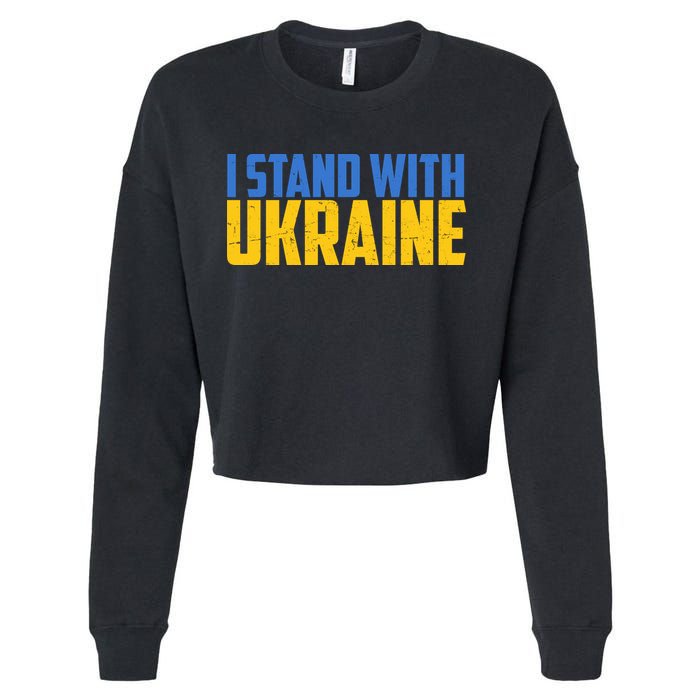 I Stand With Ukraine Support Ukraine Cropped Pullover Crew