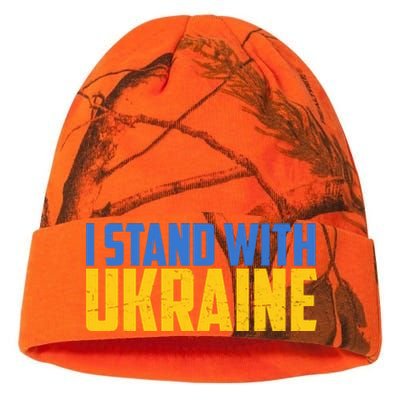 I Stand With Ukraine Support Ukraine Kati Licensed 12" Camo Beanie