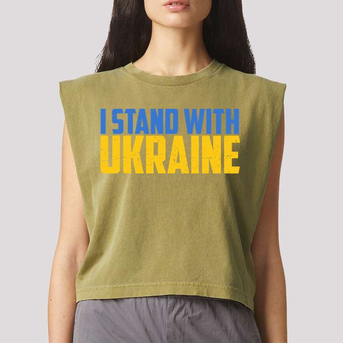 I Stand With Ukraine Support Ukraine Garment-Dyed Women's Muscle Tee