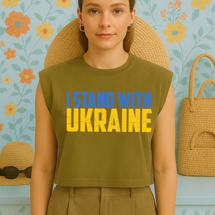 I Stand With Ukraine Support Ukraine Garment-Dyed Women's Muscle Tee