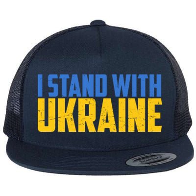 I Stand With Ukraine Support Ukraine Flat Bill Trucker Hat