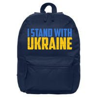 I Stand With Ukraine Support Ukraine 16 in Basic Backpack