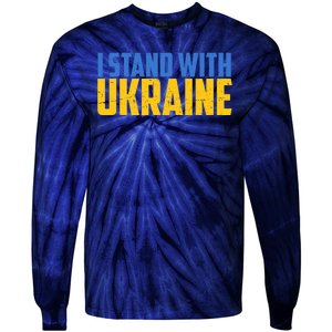 I Stand With Ukraine Support Ukraine Tie-Dye Long Sleeve Shirt