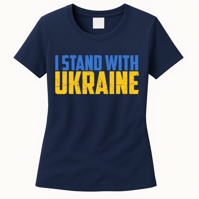 I Stand With Ukraine Support Ukraine Womens T-Shirt