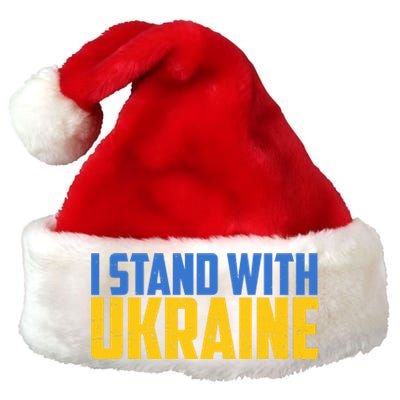 I Stand With Ukraine Support Ukraine Premium Christmas Santa Hat