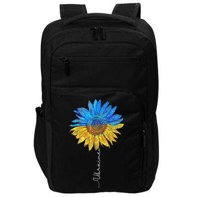 I Stand with Ukraine Ukraine Flag Sunflower Vintage Impact Tech Backpack