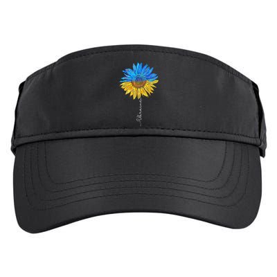 I Stand with Ukraine Ukraine Flag Sunflower Vintage Adult Drive Performance Visor