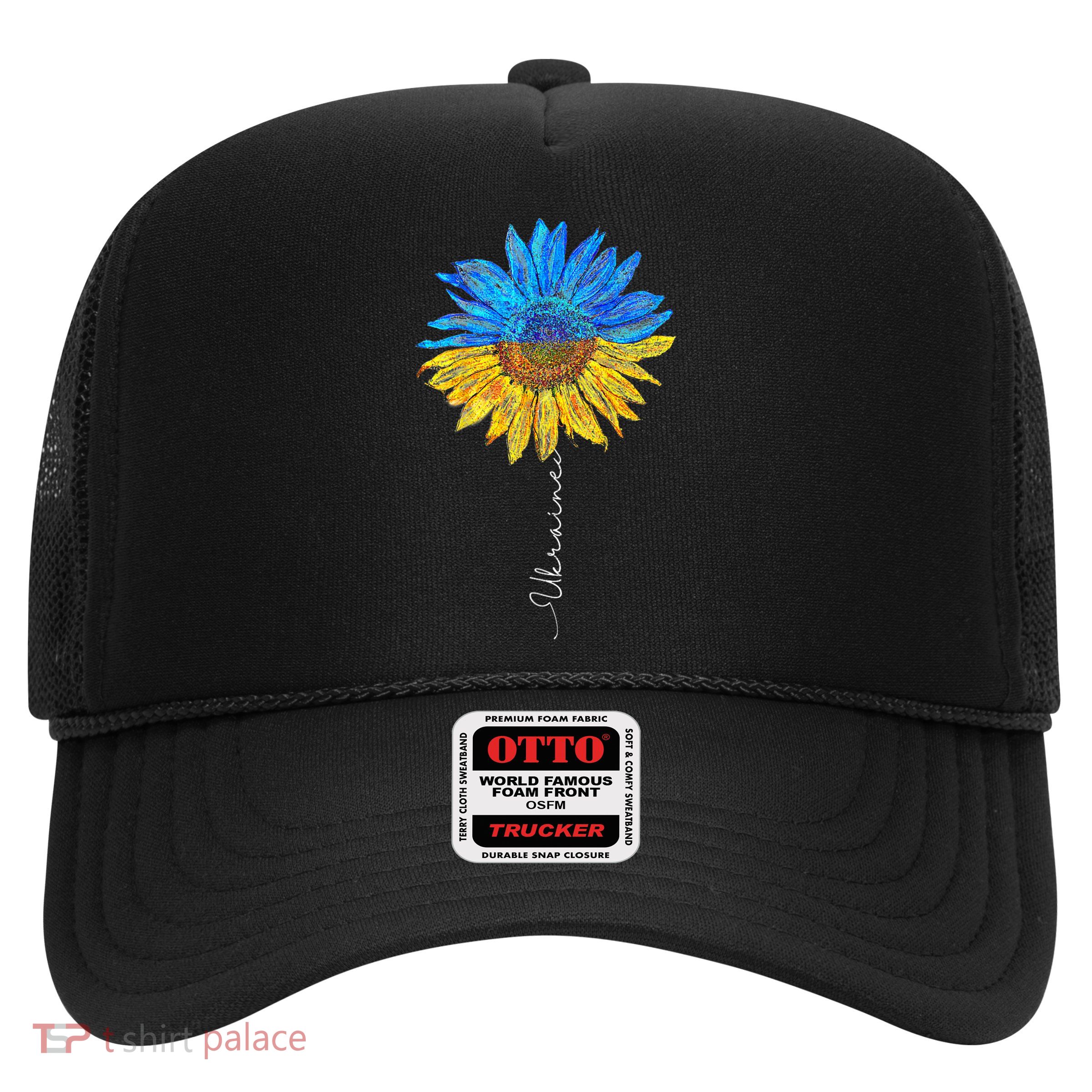 I Stand with Ukraine Ukraine Flag Sunflower Vintage Trucker Hat