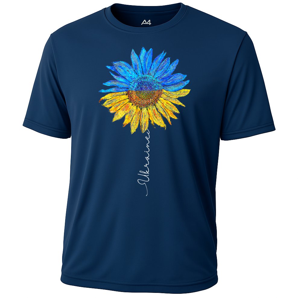 I Stand with Ukraine Ukraine Flag Sunflower Vintage Cooling Performance Crew T-Shirt