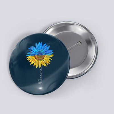 I Stand with Ukraine Ukraine Flag Sunflower Vintage Button