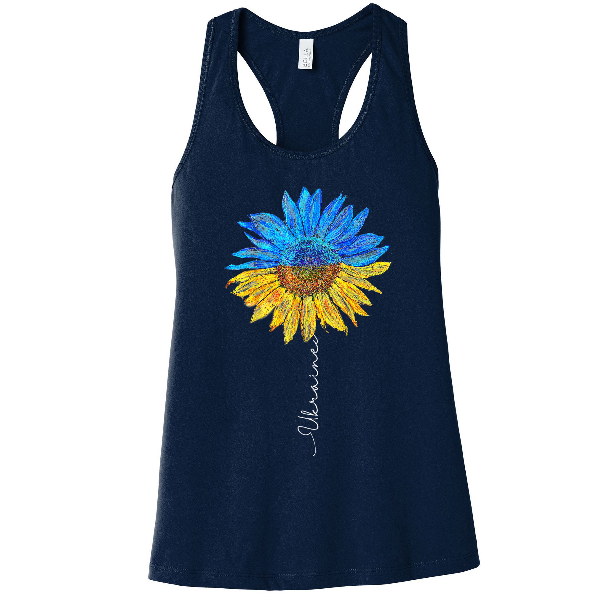 I Stand with Ukraine Ukraine Flag Sunflower Vintage Womens Tank Top