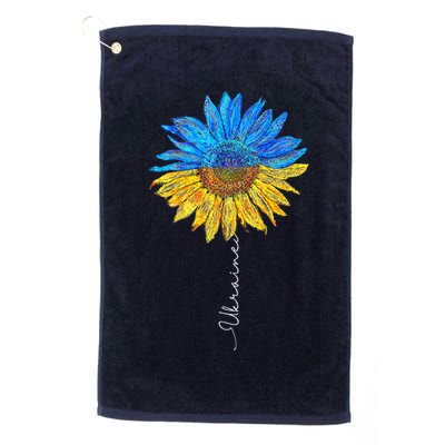 I Stand with Ukraine Ukraine Flag Sunflower Vintage Golf Towel