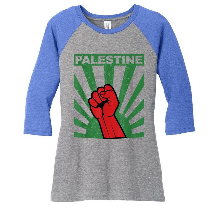 I Stand With Palestine For Their Freedom Free Palestine Women's Tri-Blend 3/4-Sleeve Raglan Shirt