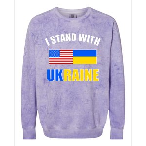 I Stand With Ukraine USA Support Flags United Colorblast Crewneck Sweatshirt