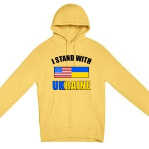 I Stand With Ukraine USA Support Flags United Premium Pullover Hoodie