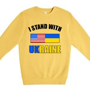 I Stand With Ukraine USA Support Flags United Premium Crewneck Sweatshirt