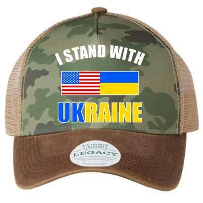 I Stand With Ukraine USA Support Flags United Legacy Tie Dye Trucker Hat