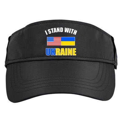 I Stand With Ukraine USA Support Flags United Adult Drive Performance Visor