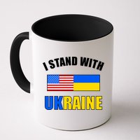 I Stand With Ukraine USA Support Flags United Mug