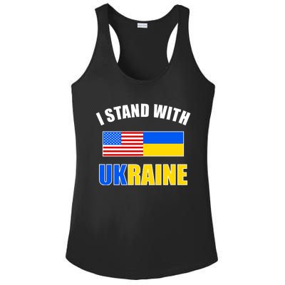 I Stand With Ukraine USA Support Flags United Ladies PosiCharge Competitor Racerback Tank