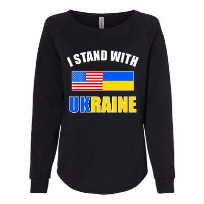 I Stand With Ukraine USA Support Flags United Womens California Wash Sweatshirt