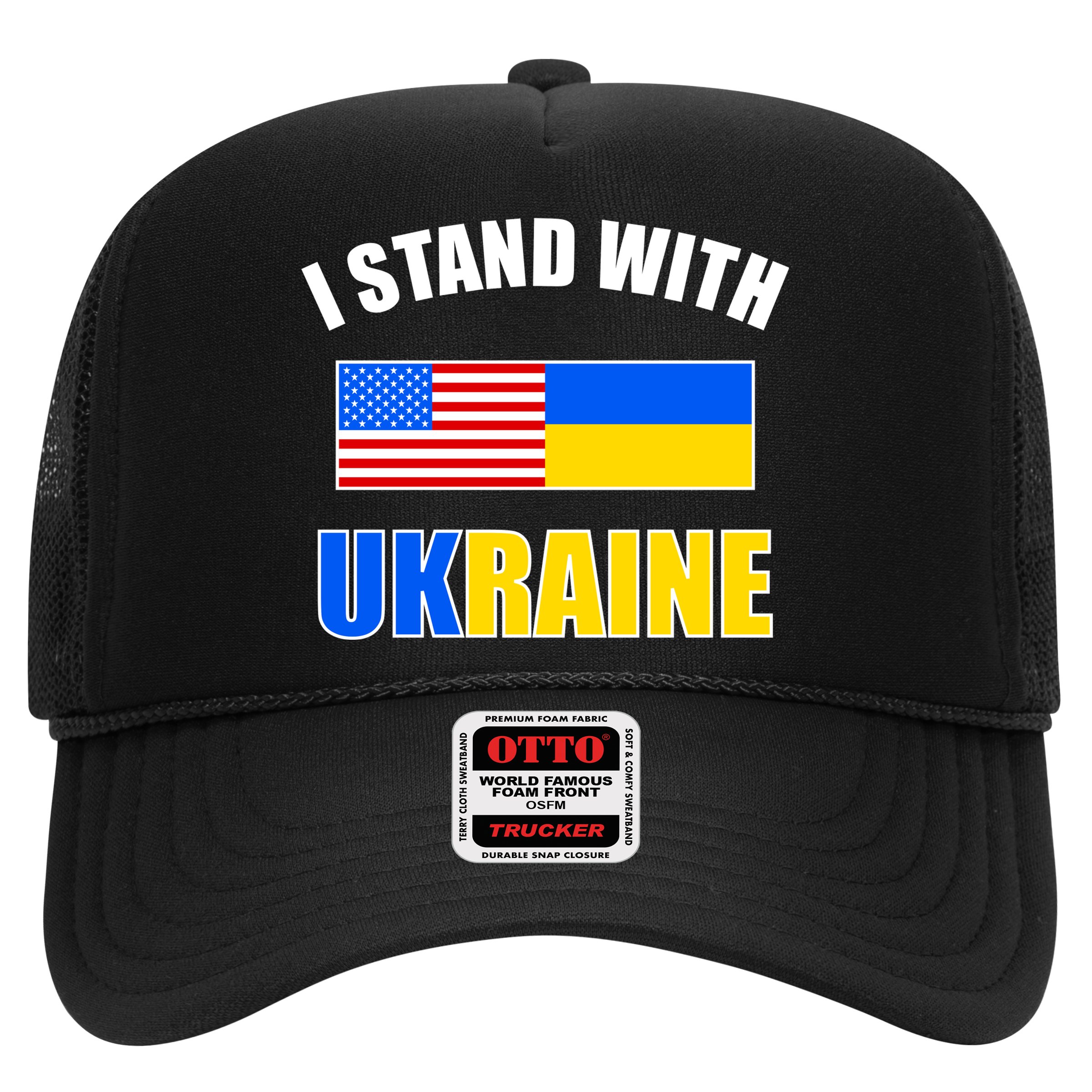 I Stand With Ukraine USA Support Flags United Hat