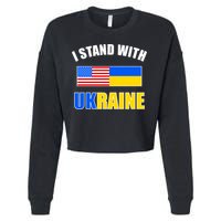 I Stand With Ukraine USA Support Flags United Cropped Pullover Crew