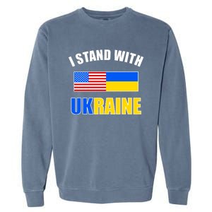 I Stand With Ukraine USA Support Flags United Garment-Dyed Sweatshirt