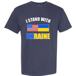 I Stand With Ukraine USA Support Flags United Garment-Dyed Heavyweight T-Shirt