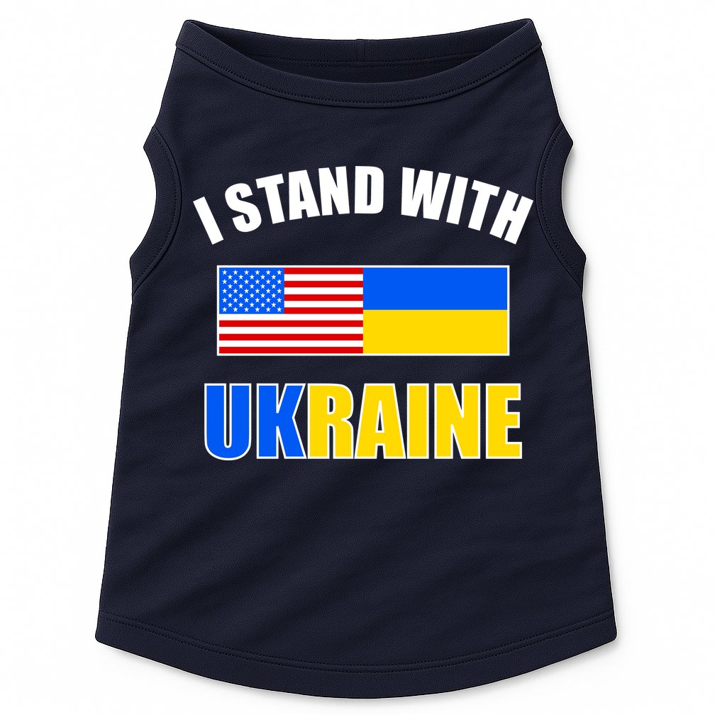 I Stand With Ukraine USA Support Flags United Doggie Tank