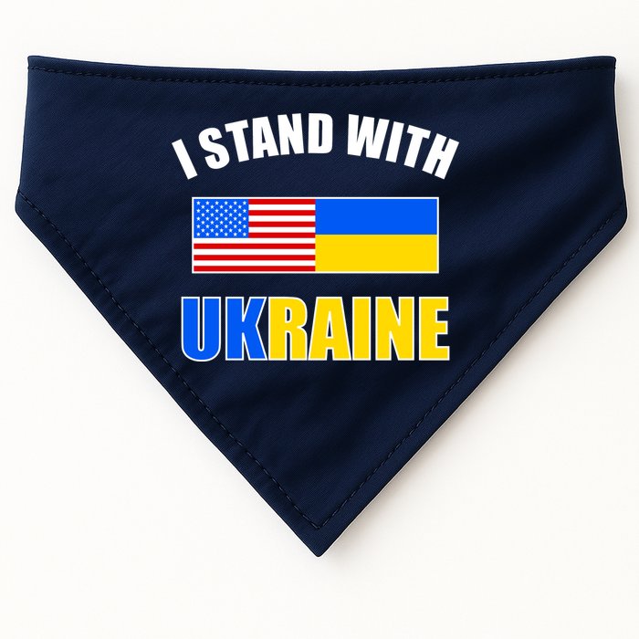 I Stand With Ukraine USA Support Flags United USA-Made Doggie Bandana