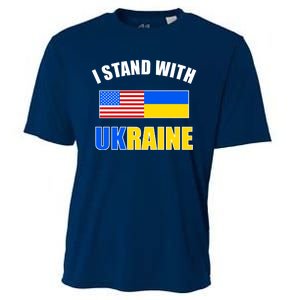 I Stand With Ukraine USA Support Flags United Cooling Performance Crew T-Shirt