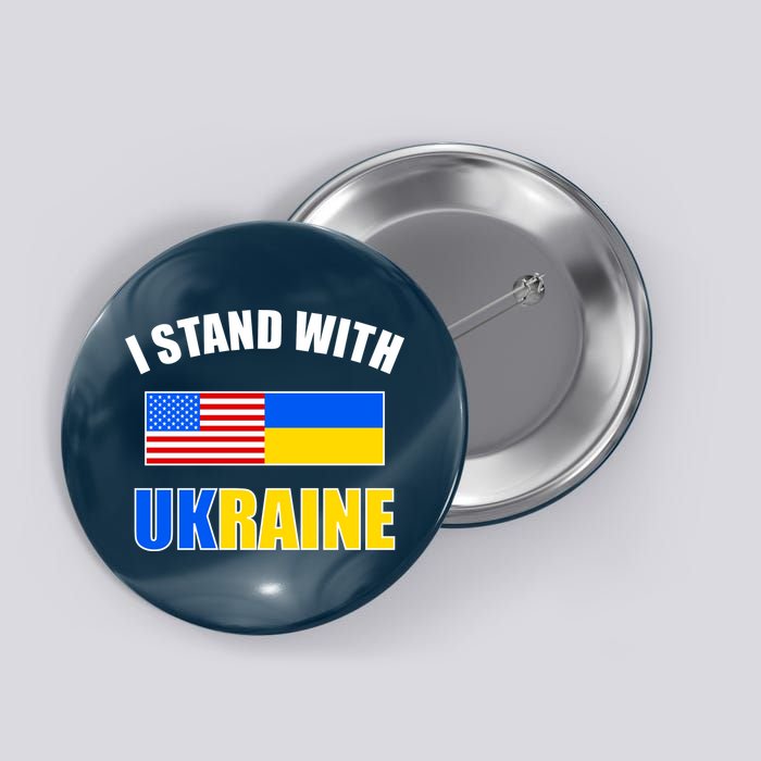 I Stand With Ukraine USA Support Flags United Button
